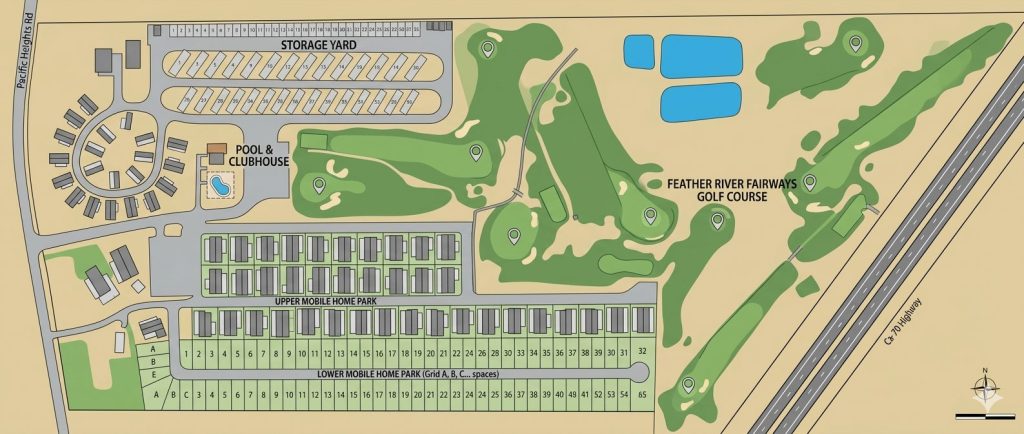 Feather River Fairways Golf and RV Park Map
